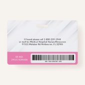 バーコード付きヘルスケア写真IDバッジ バッジ (裏面)