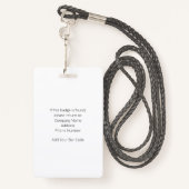 バーコード付きライトグレー従業員IDバッジ バッジ (裏面ランヤード)