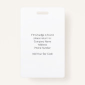 バーコード付き青い従業員IDバッジ バッジ (裏面)