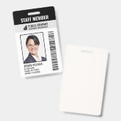 バーコード会社ロゴフォト従業員IDバッジ バッジ (正面＆裏面)