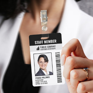 バーコード会社ロゴフォト従業員IDバッジ バッジ