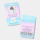 バーコード写真手術看護師ドクター健康ピンク バッジ (正面＆裏面)