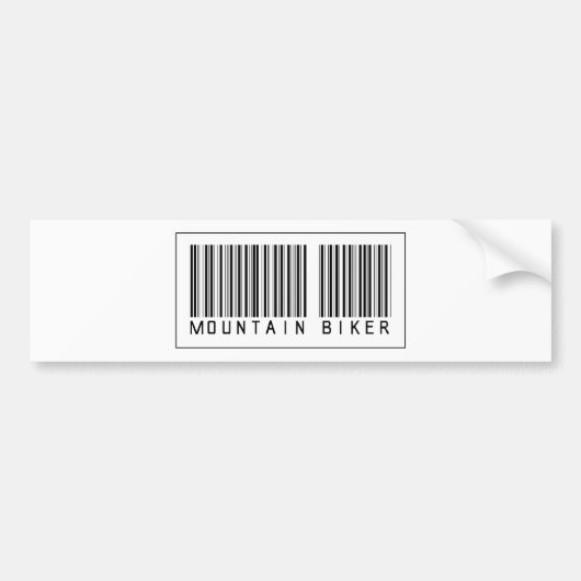 バーコード山のバイクもしくは自転車に乗る人 バンパーステッカー (正面)