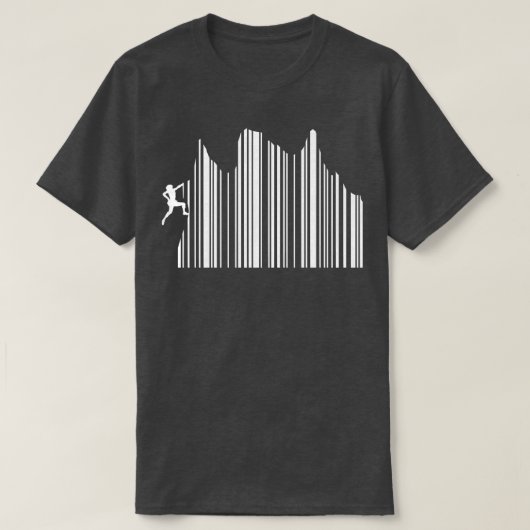 バーコード登山スーパーマーケットクライマーハイカー Tシャツ (デザイン正面)