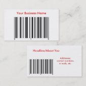 「バーコード」のプロフィールカード 名刺 (正面/裏面)