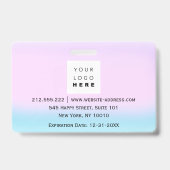 バーコード フォト 看護師 医師 医療 ホリゾンタル バッジ (Back)