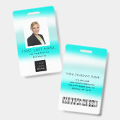 バーコード 写真 名前 ID カード 医療 手術 バッジ (正面＆裏面)