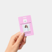 バーコード 写真 看護師 医者 健康 緊急事態 ピンク バッジ (手持ち)