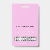 バーコード 写真 看護師 医者 健康 緊急事態 ピンク バッジ (裏面)