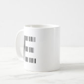 バーコード E 文字 初期 バーコード パターン コーヒーマグカップ (正面左)