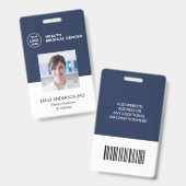 バーコードID病院クリニック医療従事者 バッジ (正面＆裏面)