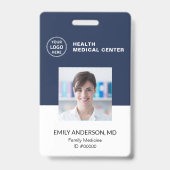 バーコードID病院クリニック医療従事者 バッジ (正面)