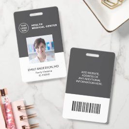 バーコードID 病院 クリニック 医師 社員 グレー バッジ
