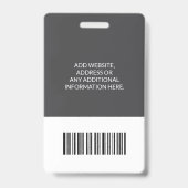 バーコードID 病院 クリニック 医師 社員 グレー バッジ (裏面)