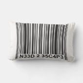 バーコードLeetspeak – エスケープする必要がある ランバークッション (裏面)