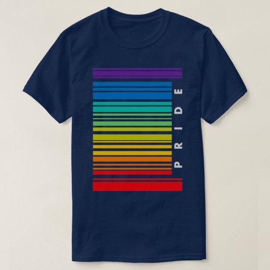 バーコードLGBTプライドレトロ1 Tシャツ (デザイン正面)