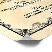 バーゴシック様式のハロウィーンのサインこうもり結婚披露宴 ポスター (角)