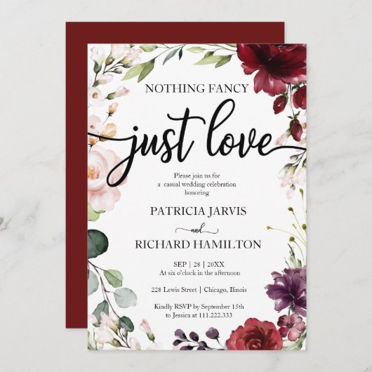 バーゴファンシーンディ·結婚フローラ 招待状 (正面/裏面)