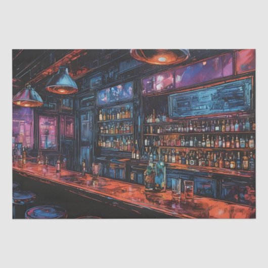 バーサイバーパンク墨絵 薄葉紙 (正面)