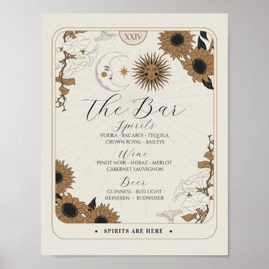 バーサインタロットサイン結婚式レセプションハロウィーン ポスター (正面)