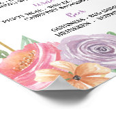 バーサインフローラ夏ウェディングレセプションピンク ポスター (角)