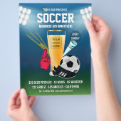 バーサッカーイベントメニュー ロゴと写真を追加 チラシ (手)