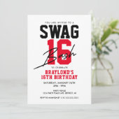 バーシティスタイルスワッグ16誕生日 招待状 (スタンド正面)