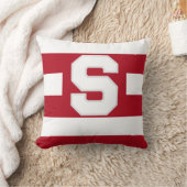 バーシティストライプレッドカスタムイニシャル装飾用クッション クッション (ブランケット)
