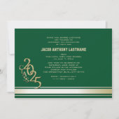 バーシティストライプ金ゴールドトリフォト招待状 招待状 (裏面)