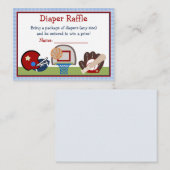 バーシティスポーツベビーシャワーおむつラッフルチケット エンクロージャーカード (正面/裏面)