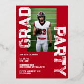 バーシティスポーツ卒業パーティー招待状 箔招待状 (裏面)