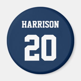 バーシティスポーツ海軍ブルーホワイト名前をカスタムする番号 マグネット