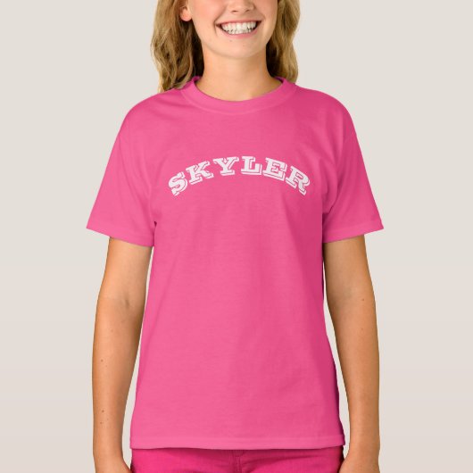 バーシティスポーツ白カスタムい曲線名かわいい Tシャツ (正面)