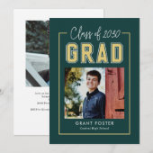 バーシティプライド編集可能カラー卒業招待状 招待状 (正面/裏面)