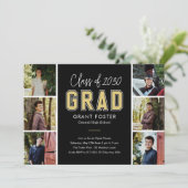 バーシティプライド編集可能カラー卒業招待状 招待状 (スタンド正面)