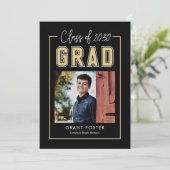 バーシティプライド編集可能カラー卒業招待状 招待状 (スタンド正面)