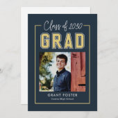 バーシティプライド編集可能カラー卒業招待状 招待状 (正面/裏面)