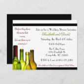 バーシャワーをストッキング、ワインボトル 招待状 (正面/裏面)