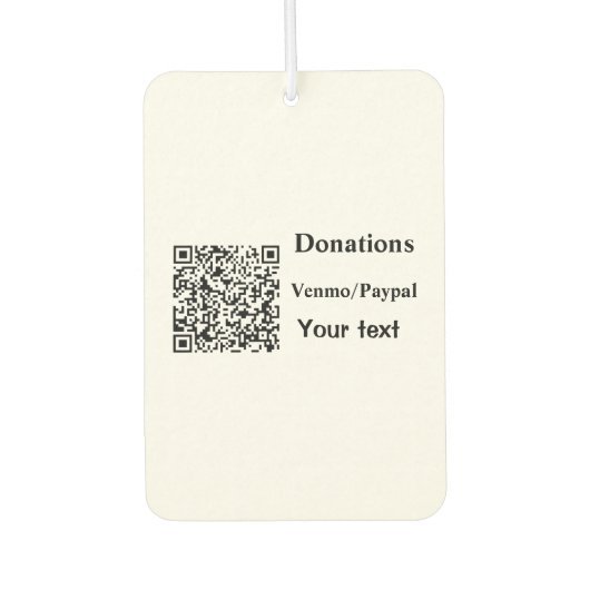 バーシンプルミニマルコー寄付金の追加venmo paypal カーエアーフレッシュナー (正面)