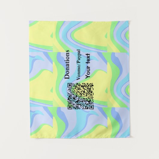 バーシンプルミニマルコー寄付金の追加venmo paypal タペストリー (正面)