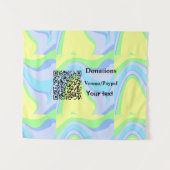 バーシンプルミニマルコー寄付金の追加venmo paypal タペストリー (正面(横))