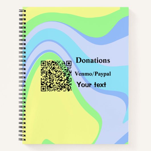 バーシンプルミニマルコー寄付金の追加venmo paypal ノートブック (正面)