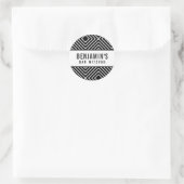 バーシンプル（ユダヤ教の）バル・ミツバーモダン幾何はっきりしたブラック ラウンドシール (バッグ)