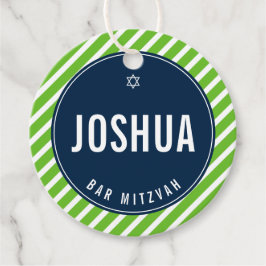 バーシンプル（ユダヤ教の）バル・ミツバーモダンnflグリーンネイビーブルー フェイバータグ
