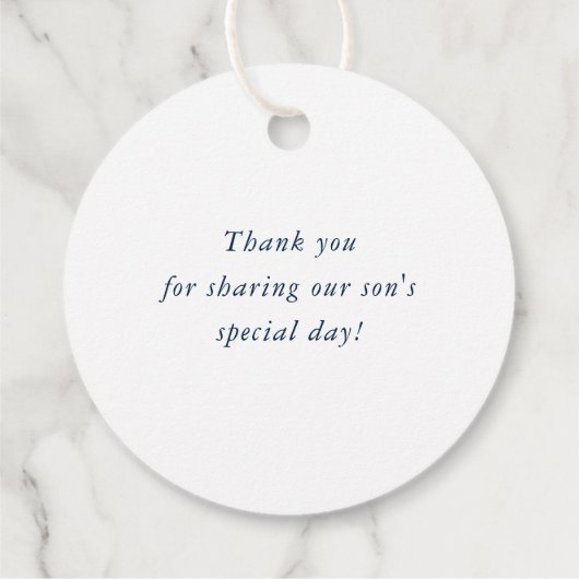 バーシンプル(ユダヤ教の)バル・ミツバーモダンnflグリーンネイビーブルー フェイバータグ (裏面)