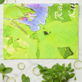 バージかわいらしニアブルーベルフラワー キッチンタオル (折り畳み)