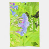 バージかわいらしニアブルーベルフラワー キッチンタオル (縦)