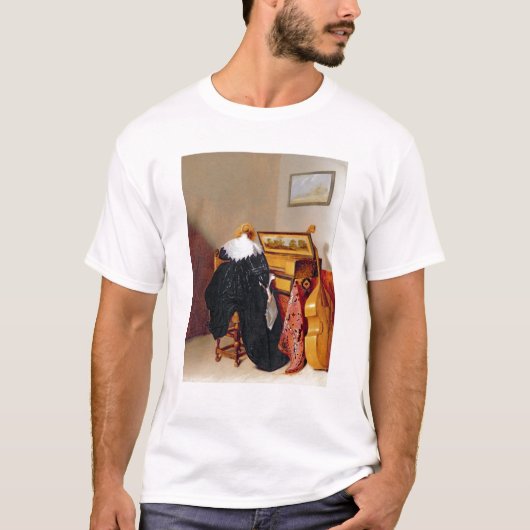 バージナルによって着席する女性 Tシャツ (正面)