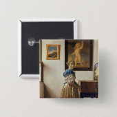 バージナルに立っている女性c.1672-73 缶バッジ (正面&裏面)