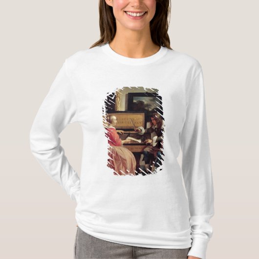 バージナル、c.1665によって着席する人および女性 tシャツ (正面)